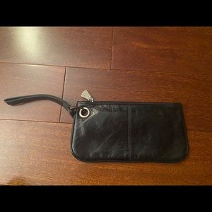 WCM Black Italian Leather Wristlet